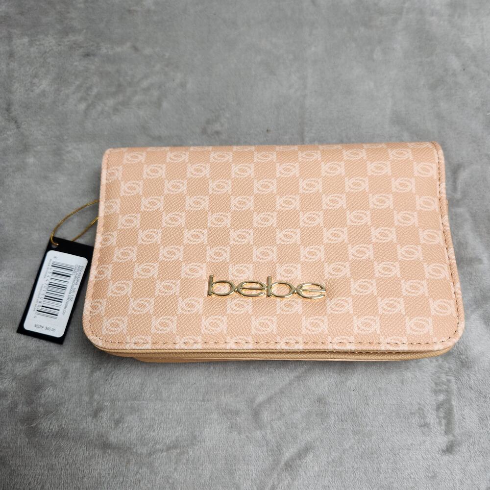 Bebe Adela Monogram E02-5332PM Crossbody Bag Camel New